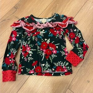 Matilda Jane Floral Top Green Red Size 2